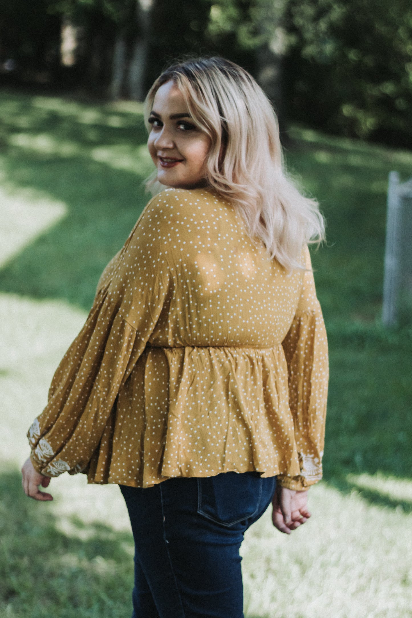 Evelyn - Mustard Bell Sleeve Top
