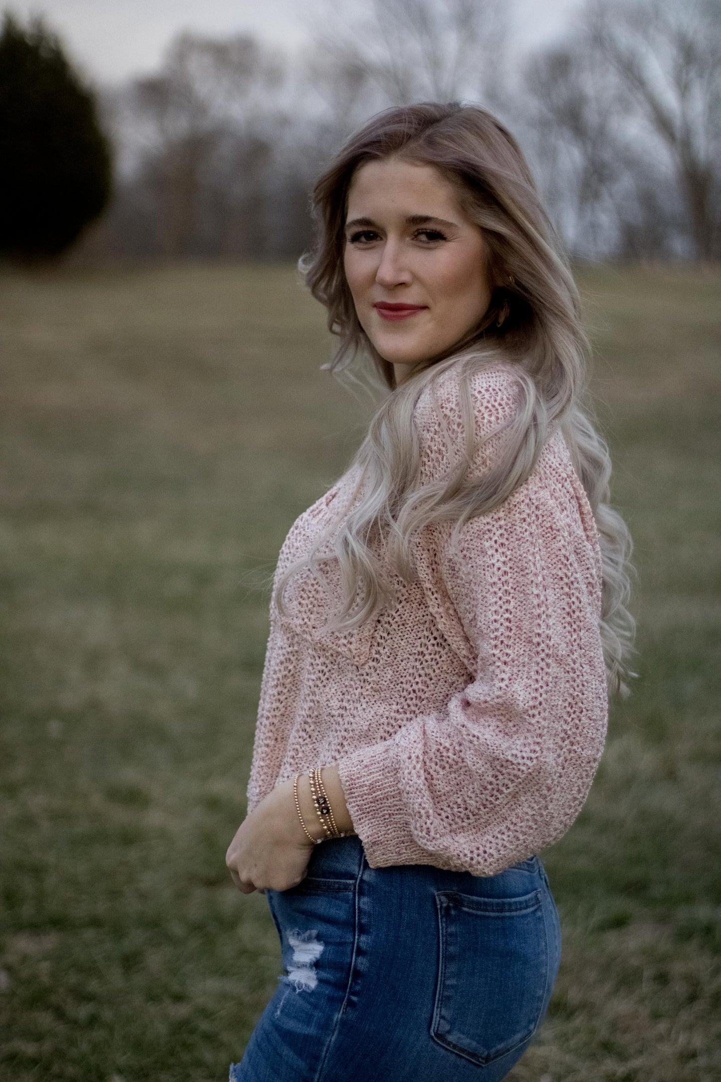 Janie - Blush Confetti Knit Sweater