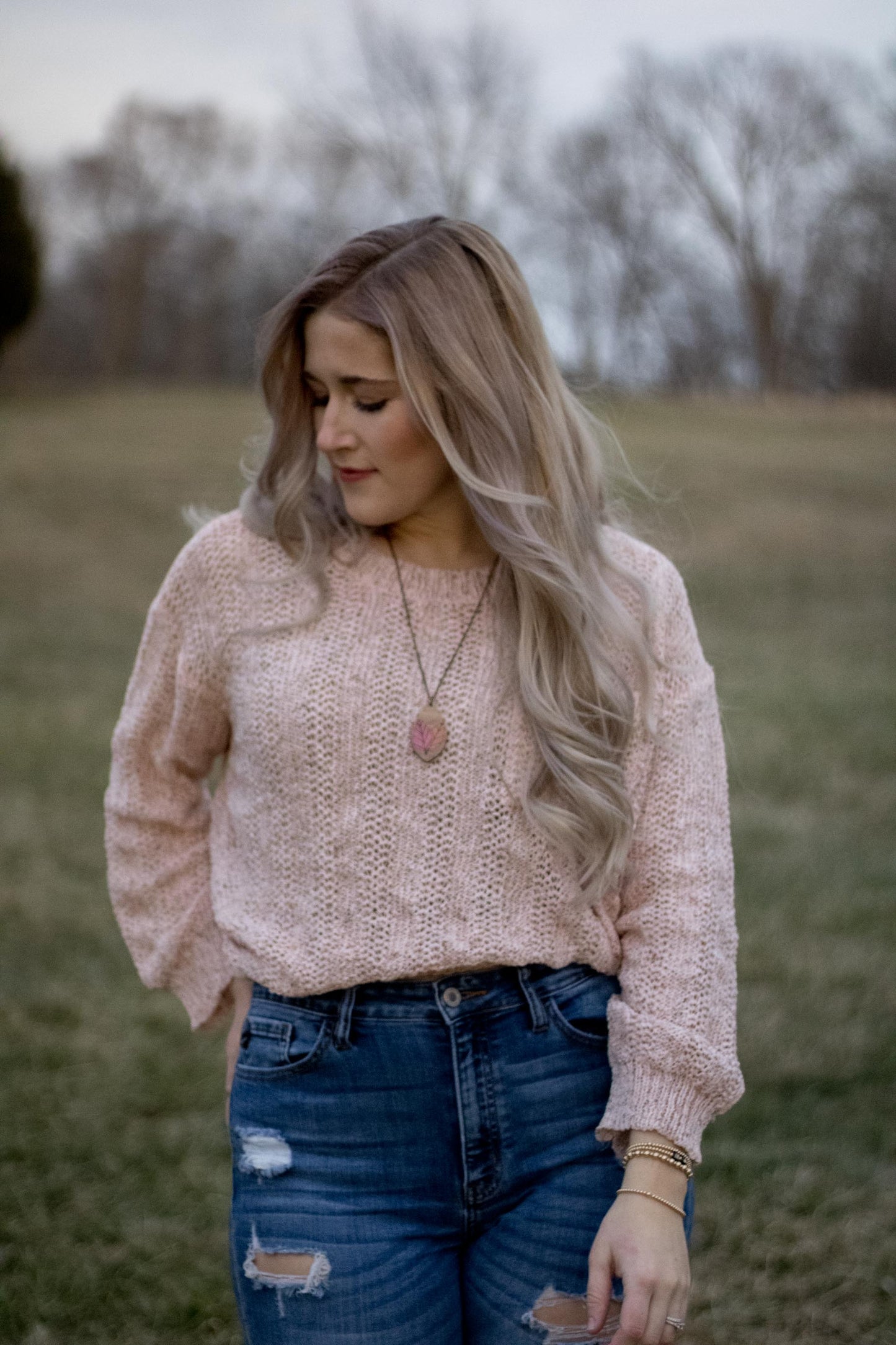 Janie - Blush Confetti Knit Sweater