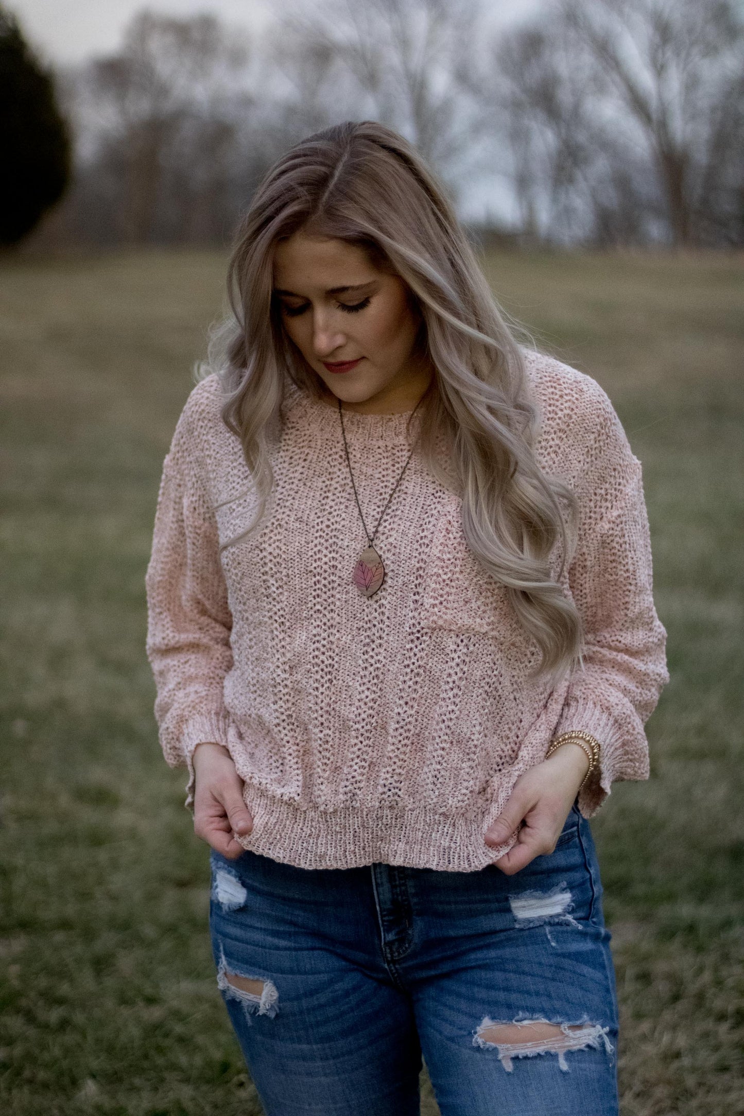 Janie - Blush Confetti Knit Sweater