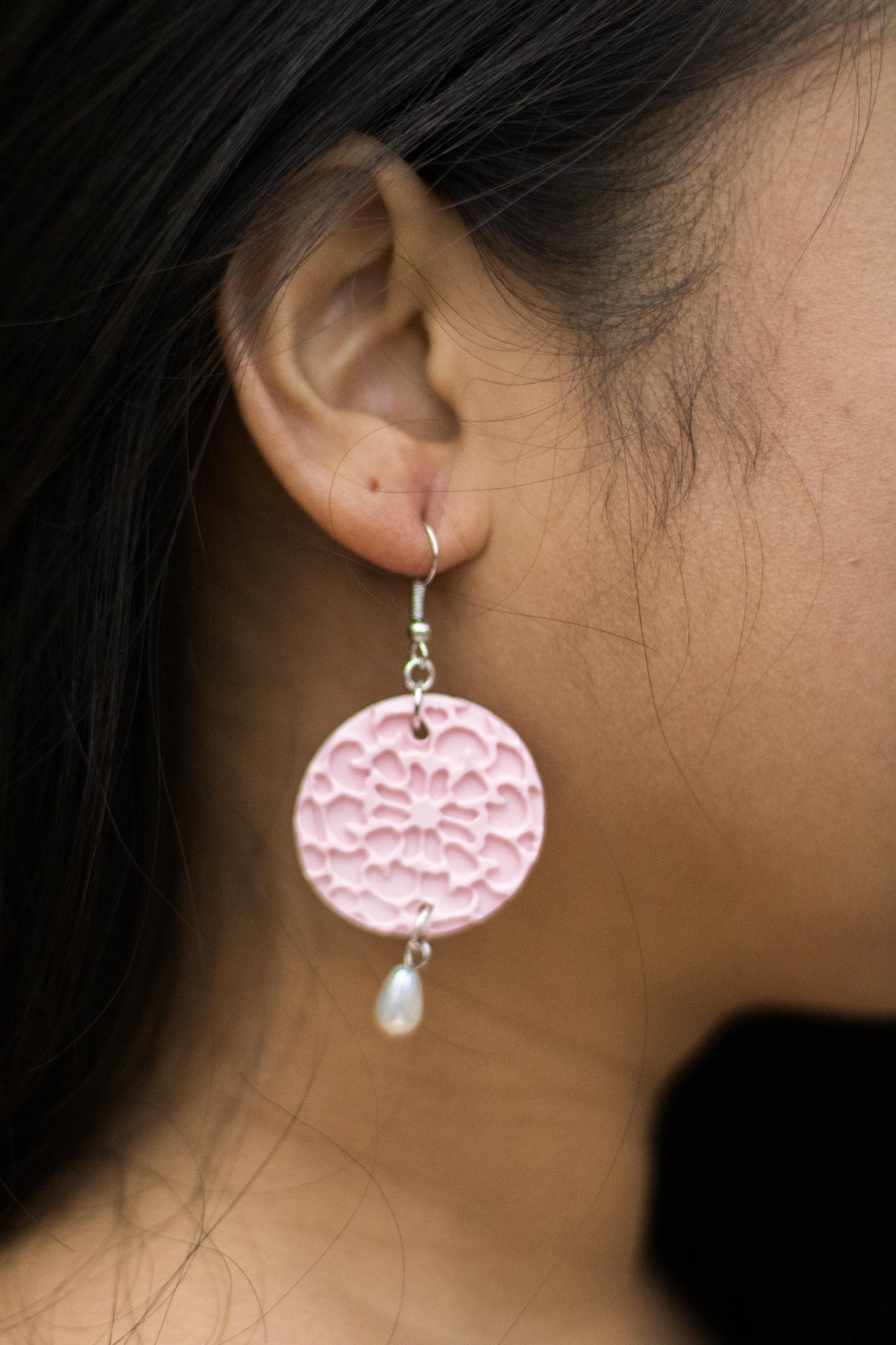 Lucy - Pink Polymer Clay Earrings