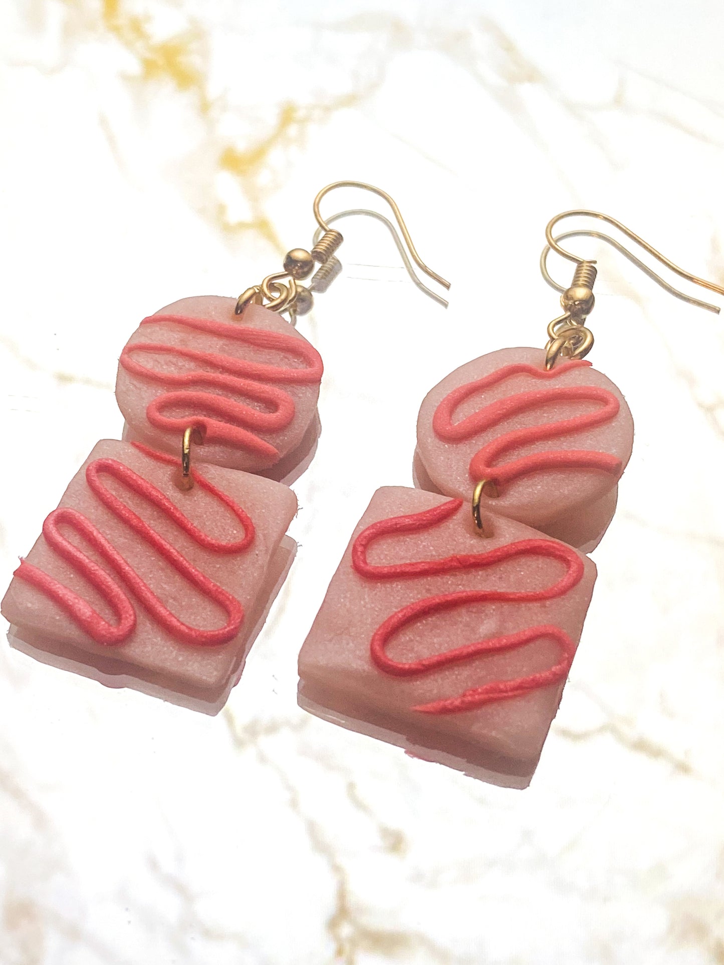 Lizzy - Pink Swirl Polymer Clay Earrings