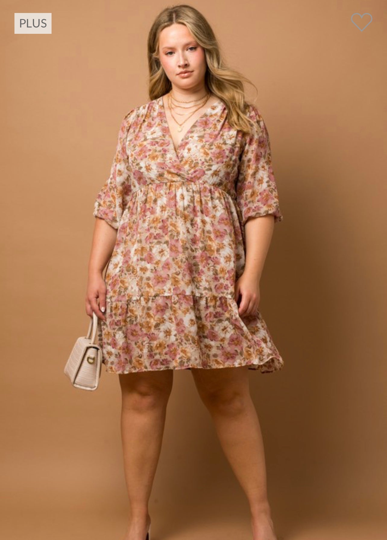 Alison - Floral 1/2 Sleeve Oversized Babydoll Midi Dress