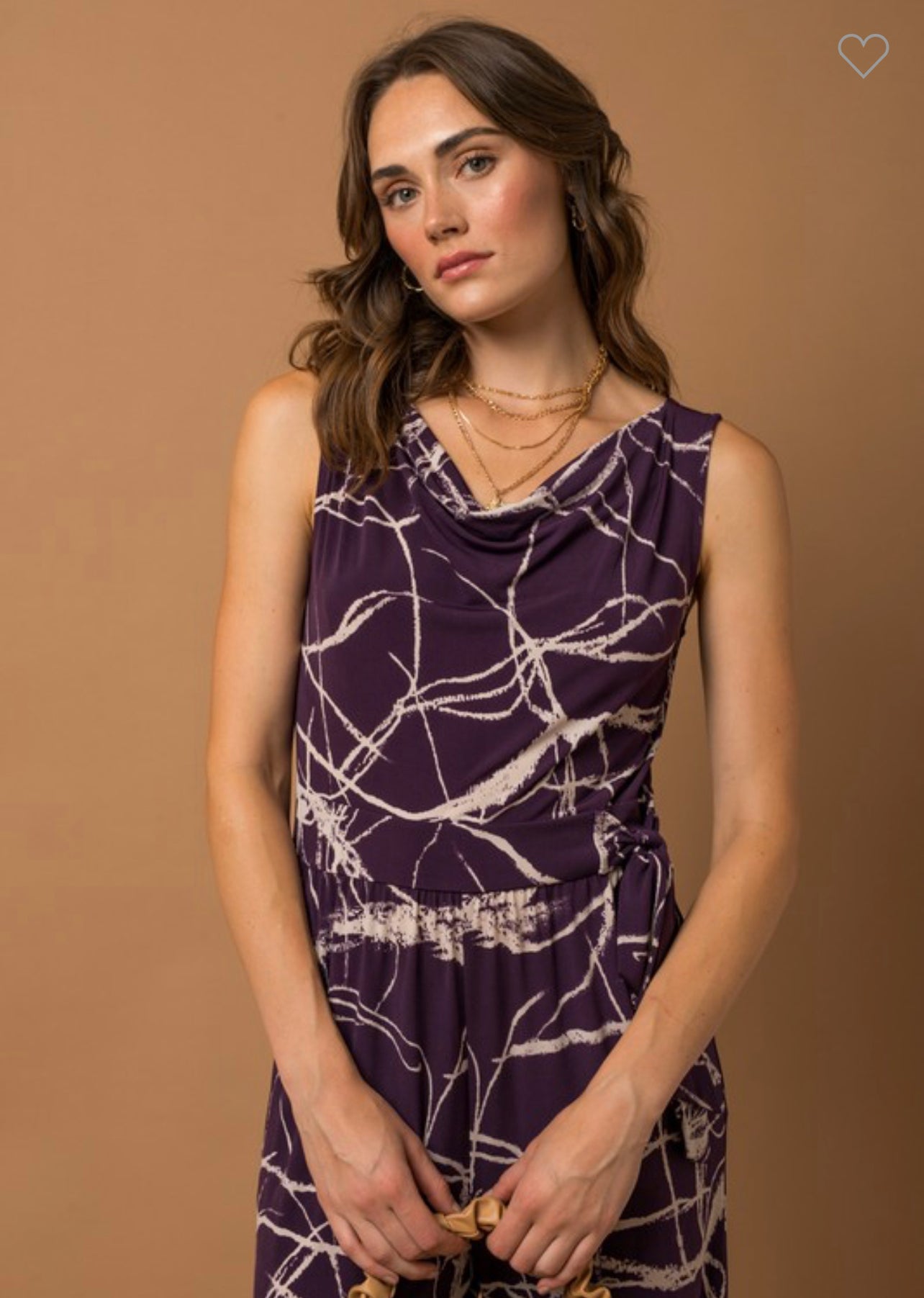 Juliana - Purple Marble Printed Jumpsuit