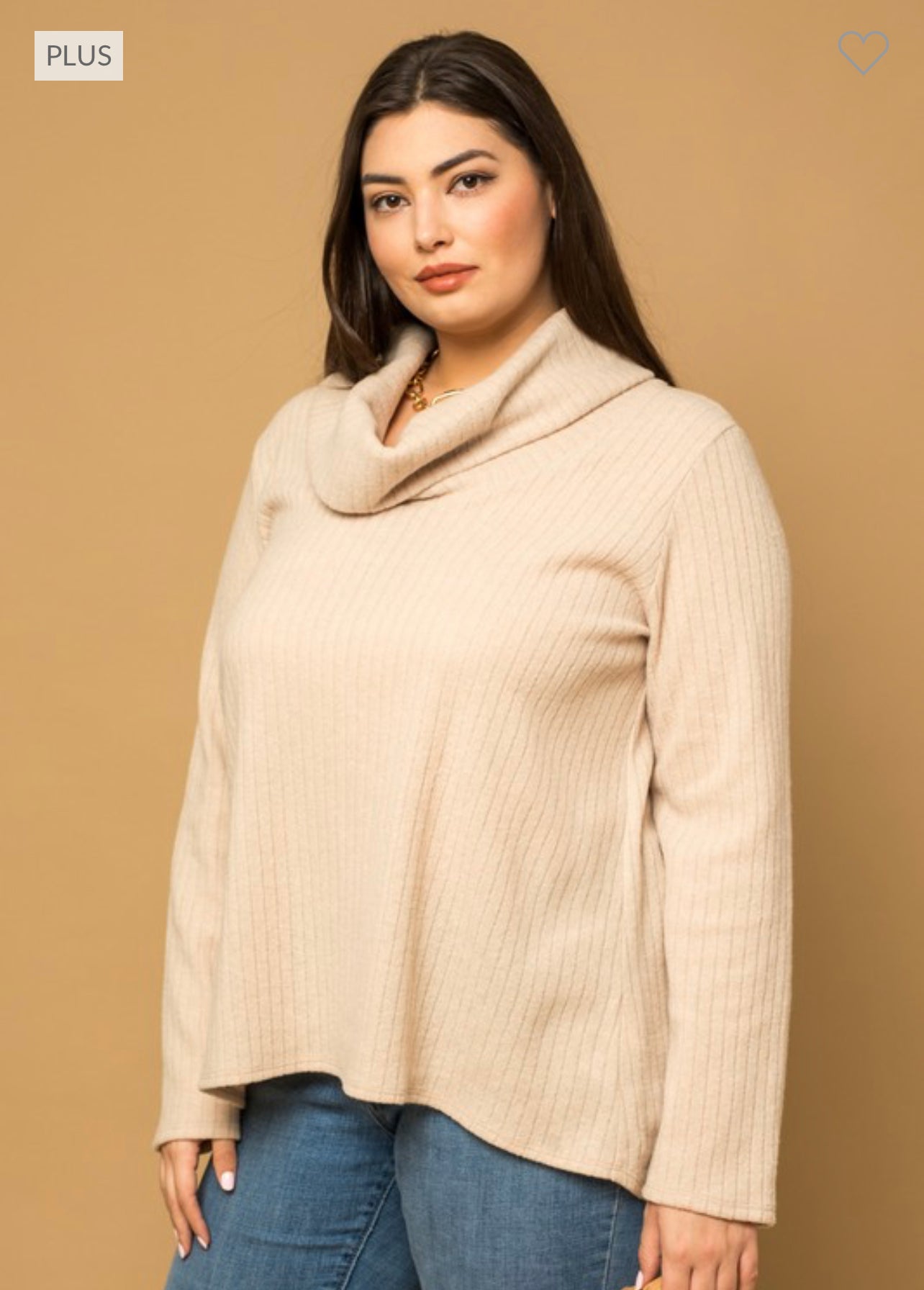 Gwen - Cream Mock Neck Long Sleeve Top