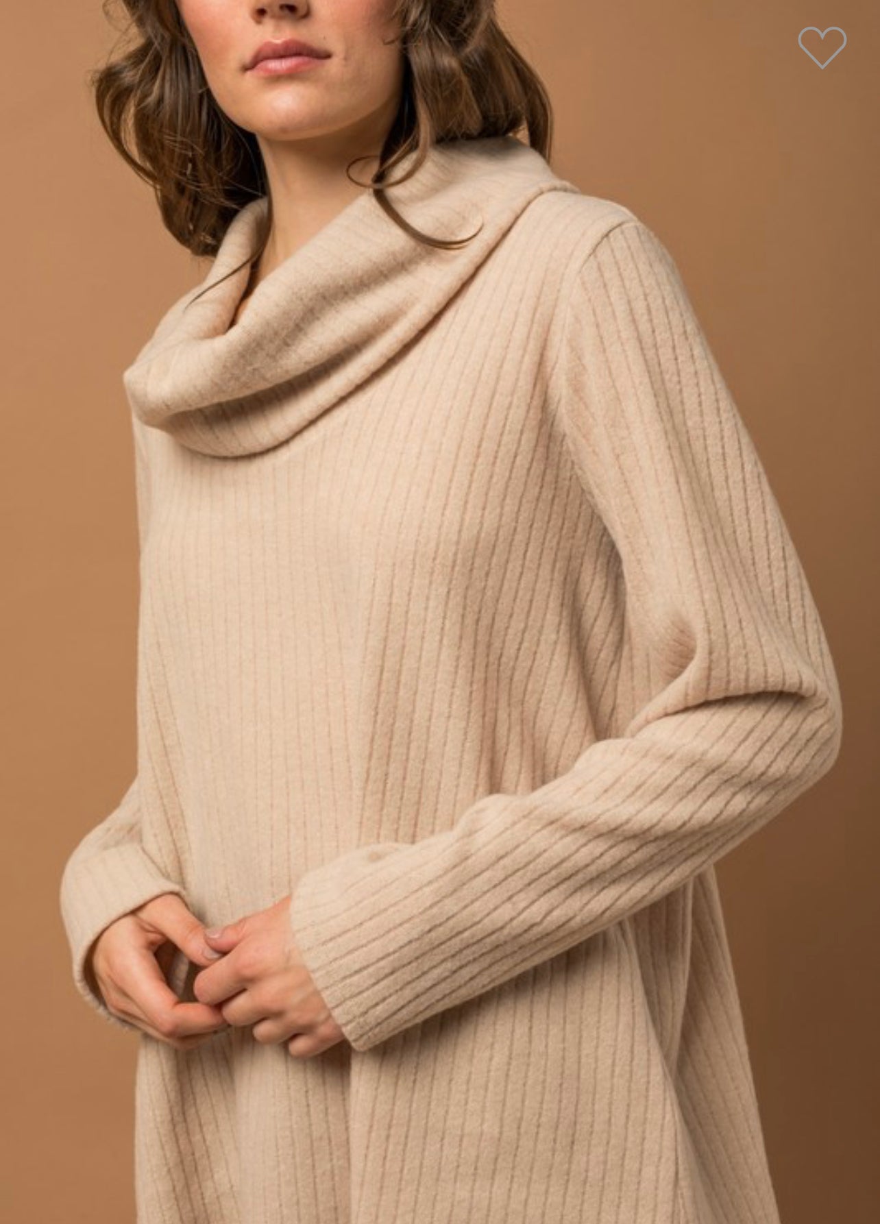 Gwen - Cream Mock Neck Long Sleeve Top