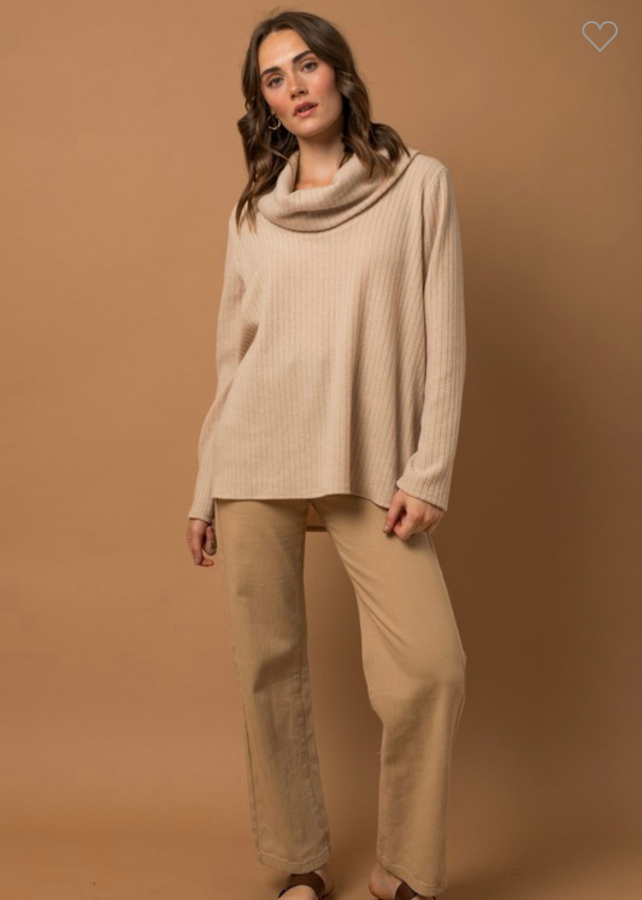 Gwen - Cream Mock Neck Long Sleeve Top