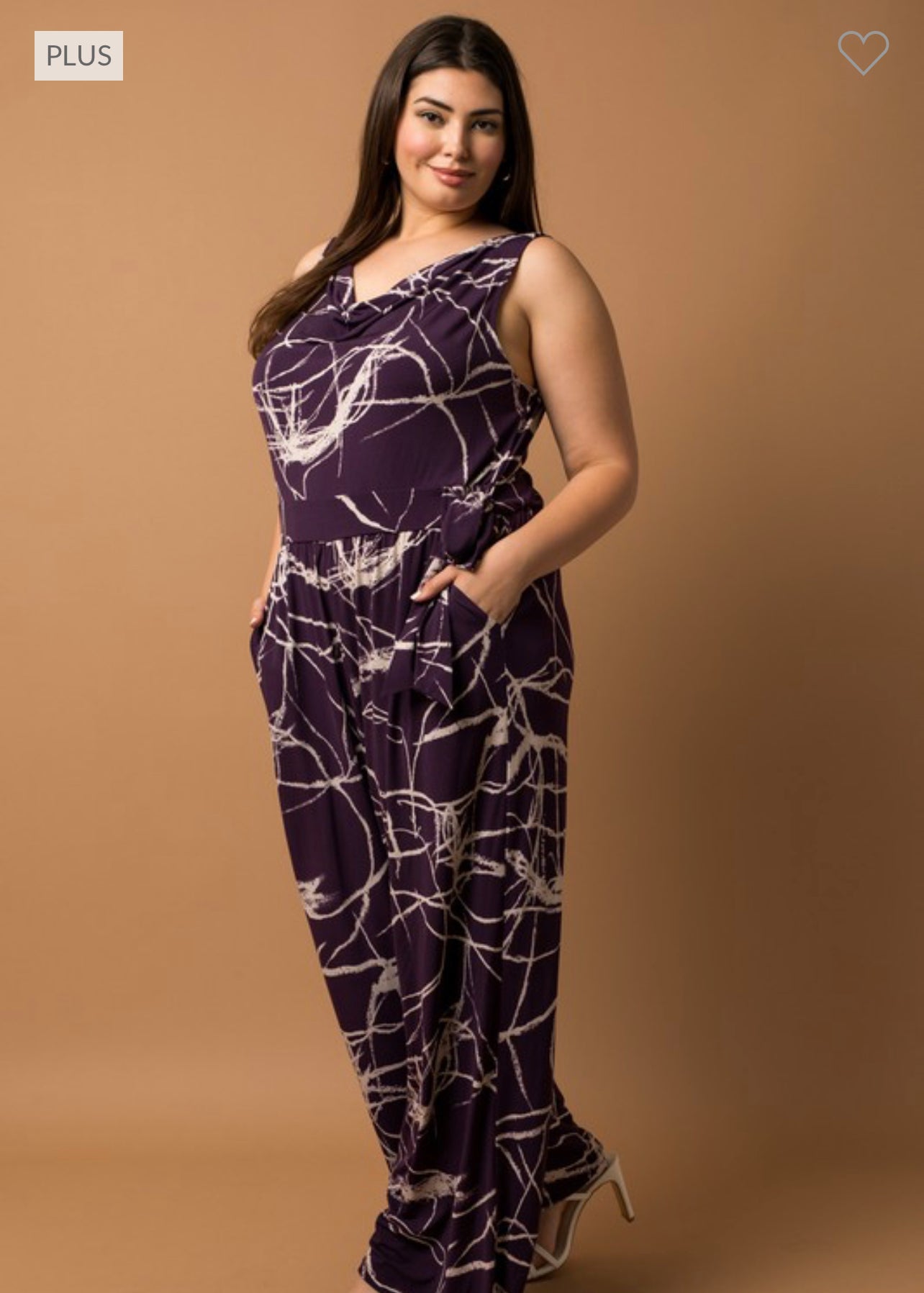 Juliana - Purple Marble Printed Jumpsuit