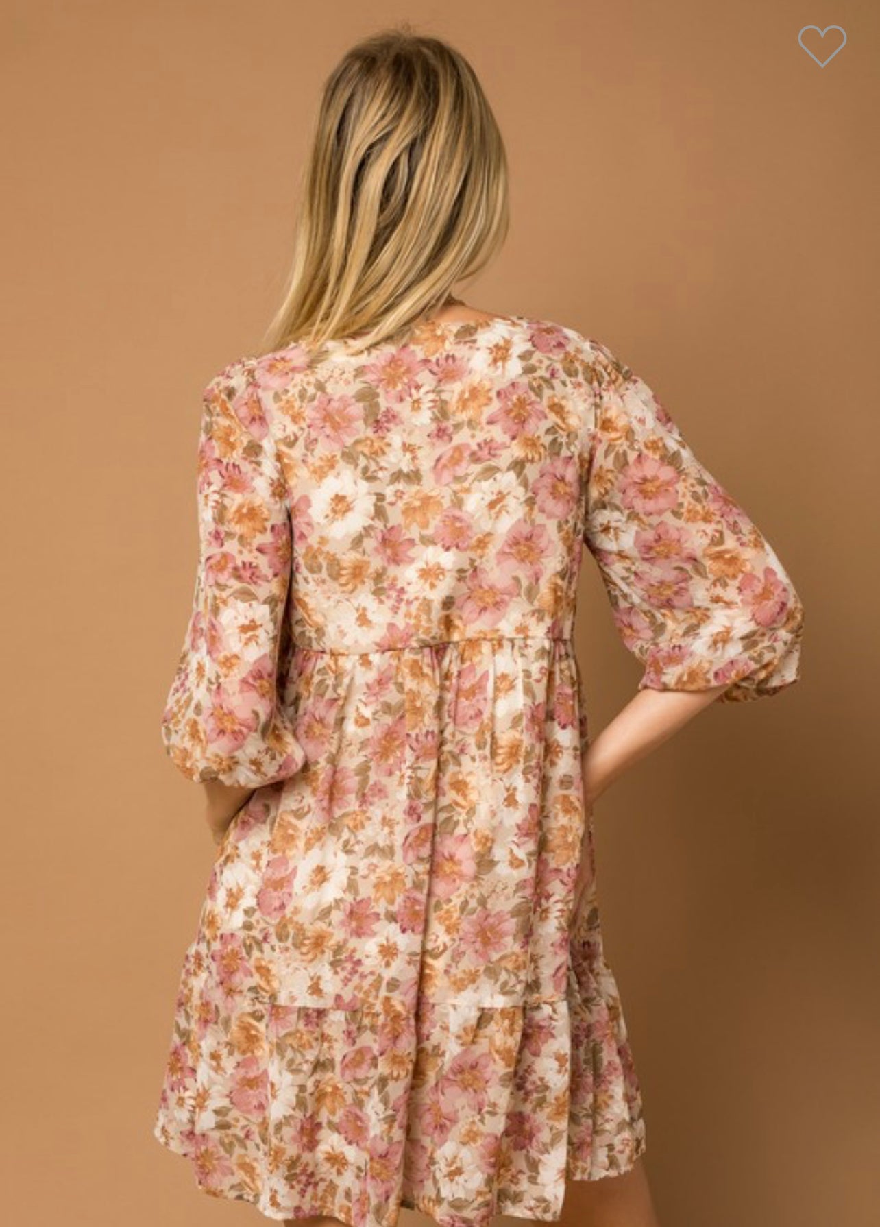 Alison - Floral 1/2 Sleeve Oversized Babydoll Midi Dress