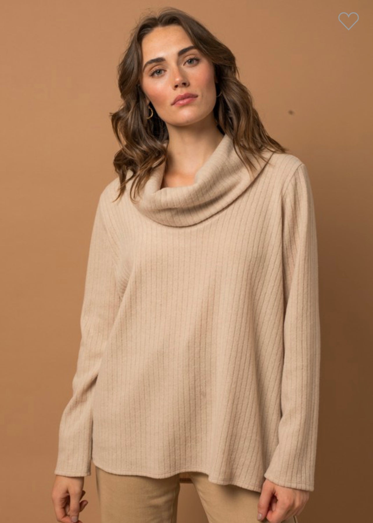 Gwen - Cream Mock Neck Long Sleeve Top