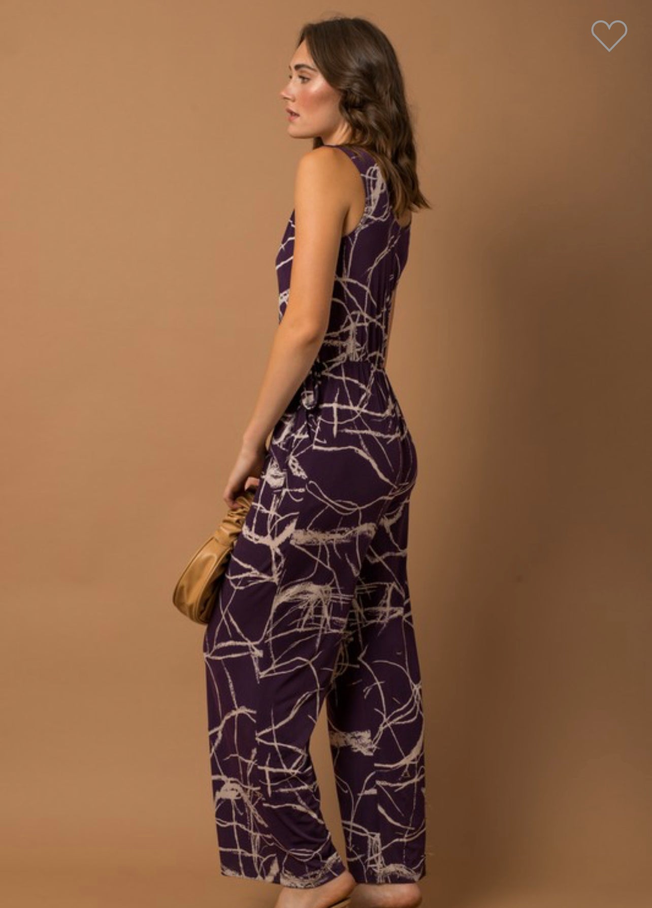 Juliana - Purple Marble Printed Jumpsuit